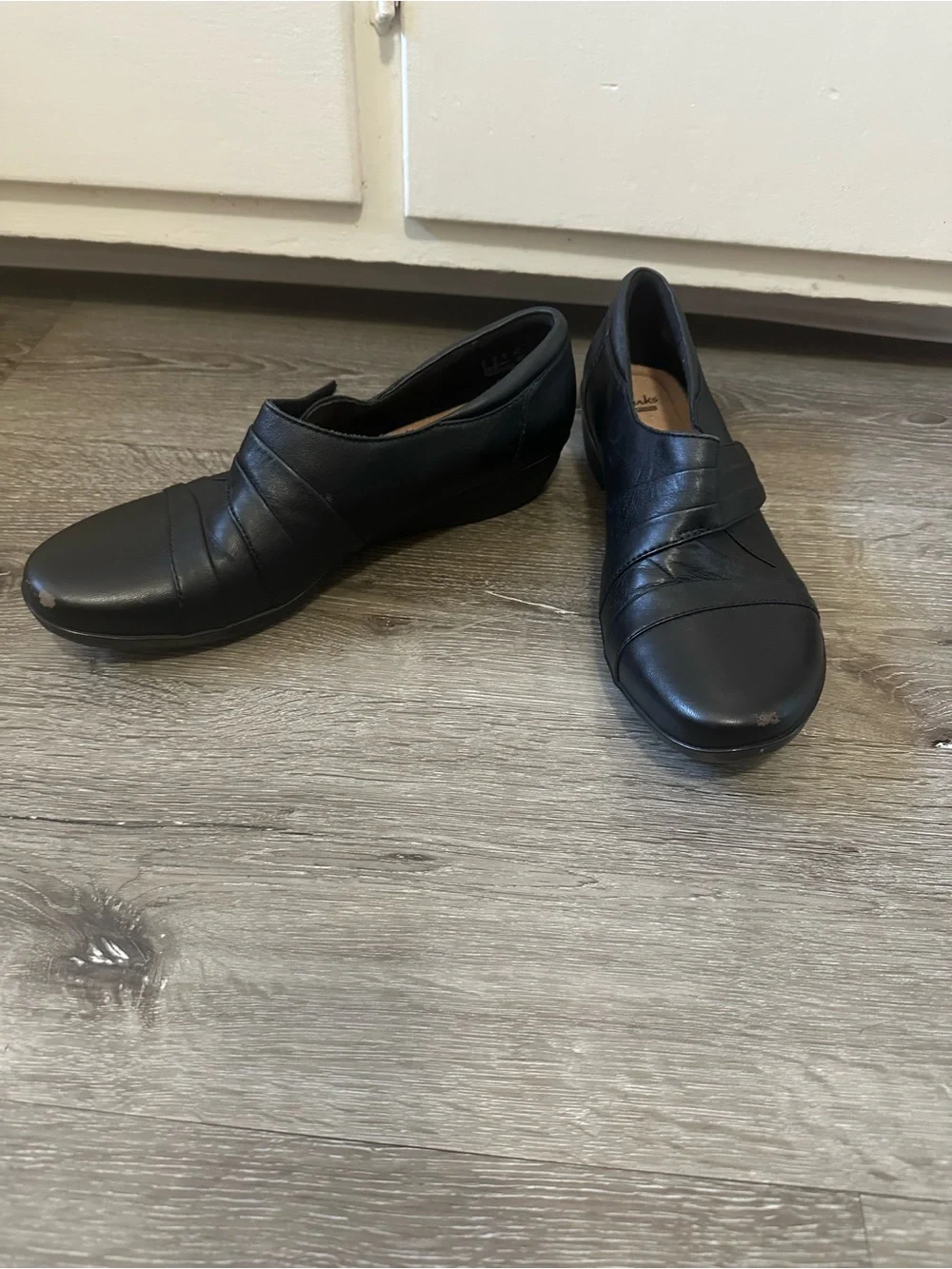 Clarks Black Slip-On Leather Loafers for Men